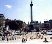 Trafalgar Square in central London: a find for tourists